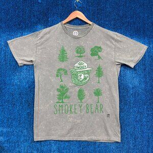 Smokey Bear Prevent Forest Fires Gray T-Shirt Size Medium